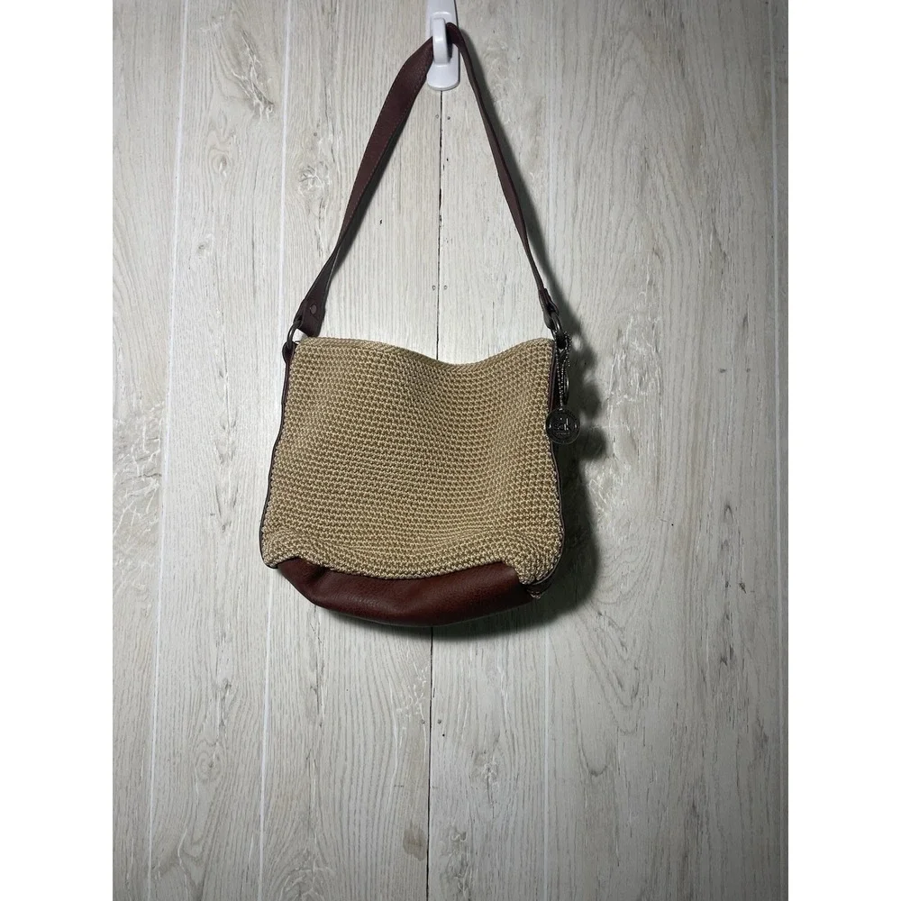 The Sak Crocheted Large Shoulder Bag Beige